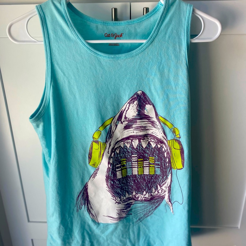 Cat & Jack Youth Boys “Shark Head” Graphic Tank
